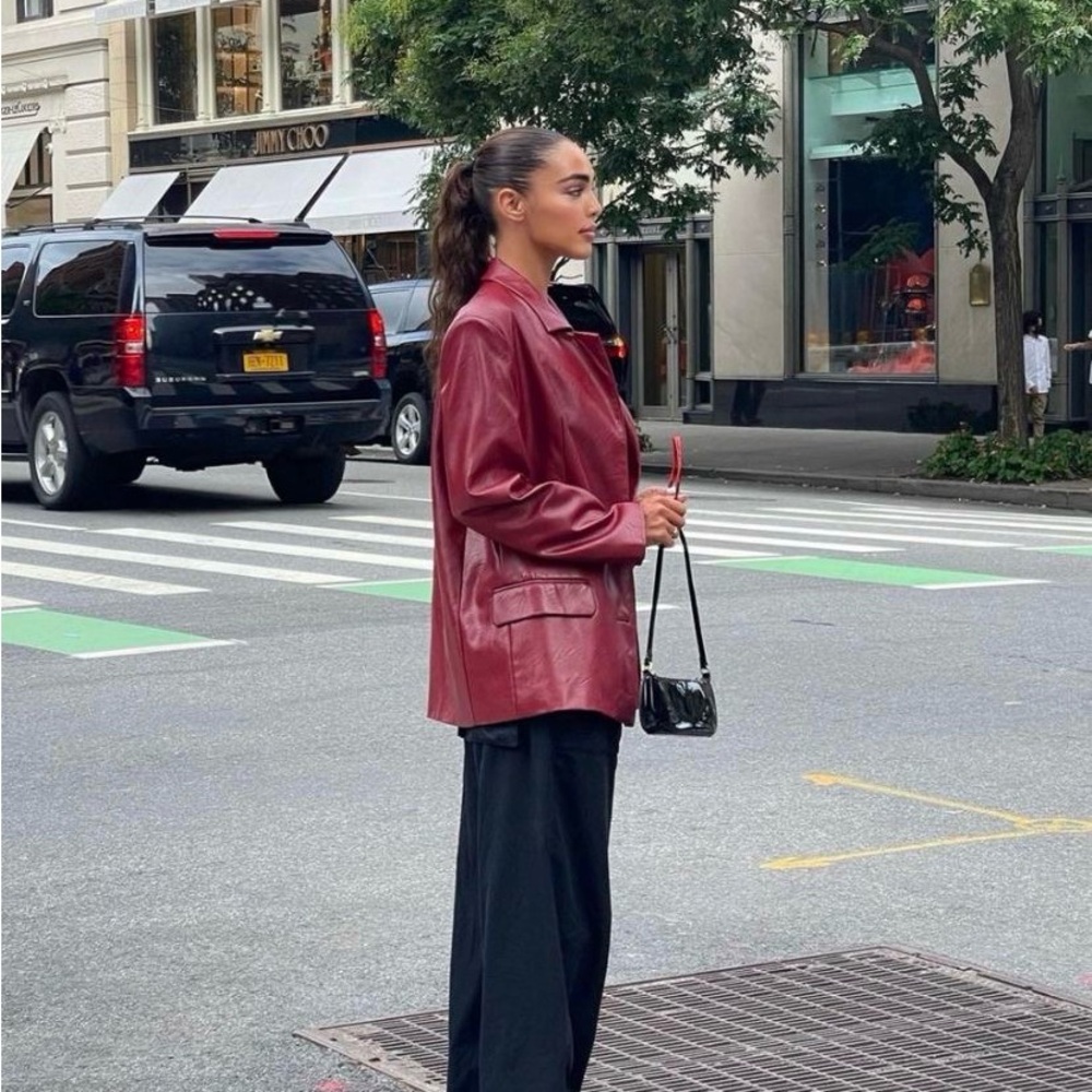 East 5th Women's Burgundy Leather Jacket